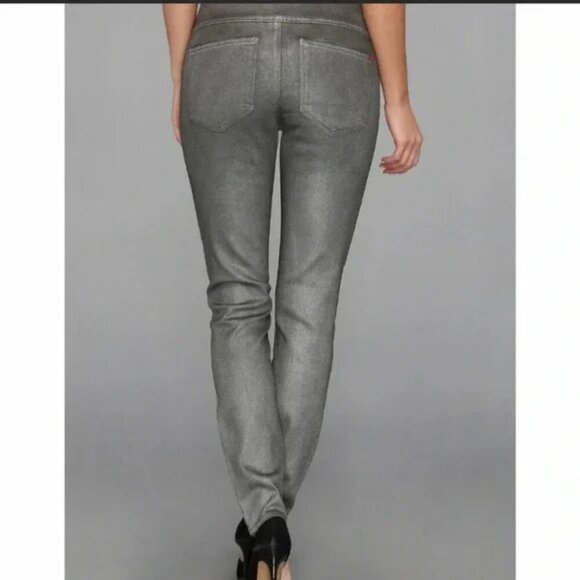 Spanx Solace 2310 Pewter Gray Wax Denim Jeans Jeggings W-212 Size Small - Picture 1 of 6